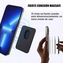Tarjetero Cartera Magsafe Piel Magnética Wallet Para iPhone - Negro - Ver 4