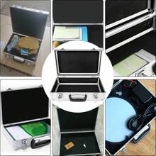 Lockable Flight Case Portable Aluminium Box Silver Carrying Case For Measurement Instruments Storage Toolbox (400 X 240 X 125 Mm) - Black - View 8