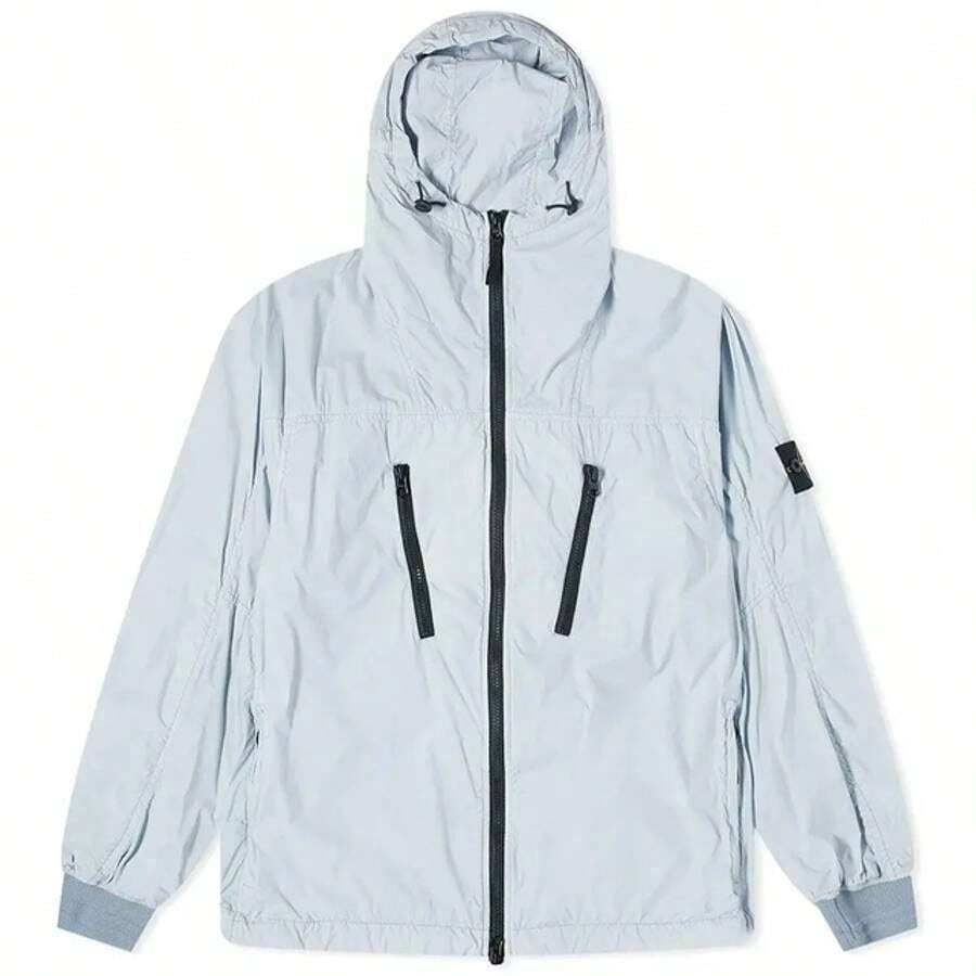 Stone Island Skin Touch Nylon TC Hooded Jacket Sky Blue SHEIN USA