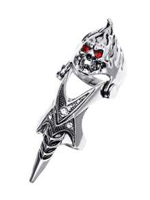 1pc Vintage Dragon Head Alloy Punk Ring For Men & Women - Antique Silver - View 8
