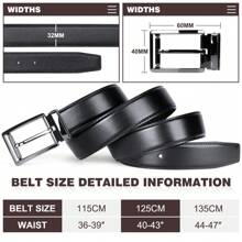 Belt Men Adjustable Leather Leather Belt Men 32mm Wide Men Black Belt For Business Suit Jeans Leisure