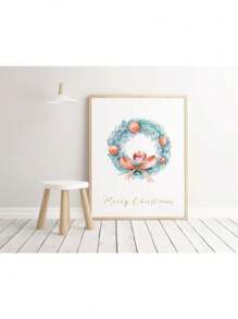 1 件圣诞节海报可爱卡通绘画海报麋鹿圣诞老人帆布印刷节日海报墙壁艺术装饰画家居装饰无框，圣诞礼物 - 彩色 - 查看 75