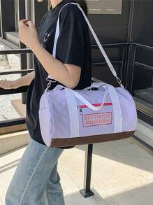 Sac de sport léger pour voyage et yoga, forme de baril rond, grande capacité, sac à dos de bagage pour voyage court, sac de voyage au design élégant