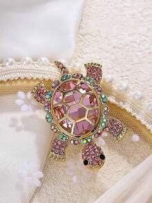 1pc Cute Kids Turtle Transparent Rhinestone Brooches Pins Classic Shiny Boutique Decoration Animal Exquisite Badges Corsage - one-size - View 8
