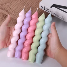 Khuôn nến Acrylic hình nón, Dụng cụ làm nến nhựa dài lượn sóng sọc, Trang trí tiệc cưới, Quà tặng trang trí nhà cửa - Trong sáng - Xem 3