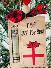 1pc Wooden Personalized Christmas Coin Pendant, With Gift Car, Game Console, Elk, Christmas Tree, And Gift Box Design - Classic Wooden Coin Clip Tree Decoration, Suitable For Holiday Gifts, No Electricity Or Feathers Required,Christmas - Multicolor - View 12