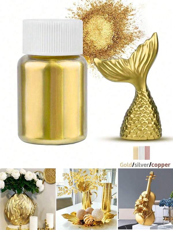 1 pieza Polvo glitter metálico perlado, Pigmento metálico en polvo, Para manualidades DIY, Mica en polvo para resina epoxi, Para arcilla, joyería, velas, jabones, elaboración de pintura