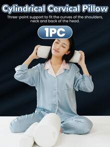 1 Gối cổ, Gối đầu tròn Gối cổ, Lõi gối bằng mút hoạt tính, Có thể sử dụng để nghỉ ngơi trong phòng ngủ, Bảo vệ cột sống cổ, Giảm mệt mỏi, Ruột gối, Bộ đồ giường - trắng - Xem 12
