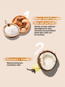 1 件装椰子香草海盐身体磨砂膏，200 克，去角质保湿，热带香味，深层清洁，温和亮肤，保湿身体护理，令肌肤柔软光滑 - 椰子香草海鹽 - 查看 5