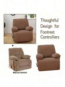 Stretch Recliner Slipcover, Couch Cover, Sofa Cover, Furniture Chair Slipcovers - 灰褐色 - 查看 4