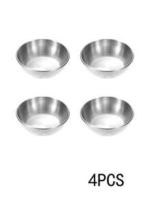 2PCS/4PCS Sauce Cup Condiment Cups Stainless Steel Sauce Dish Dipping Bowl Small Seasoning Round Side Dish Bowls Plate For Appetizer Pinch Soy Sushi - Nhiều màu - Xem 14