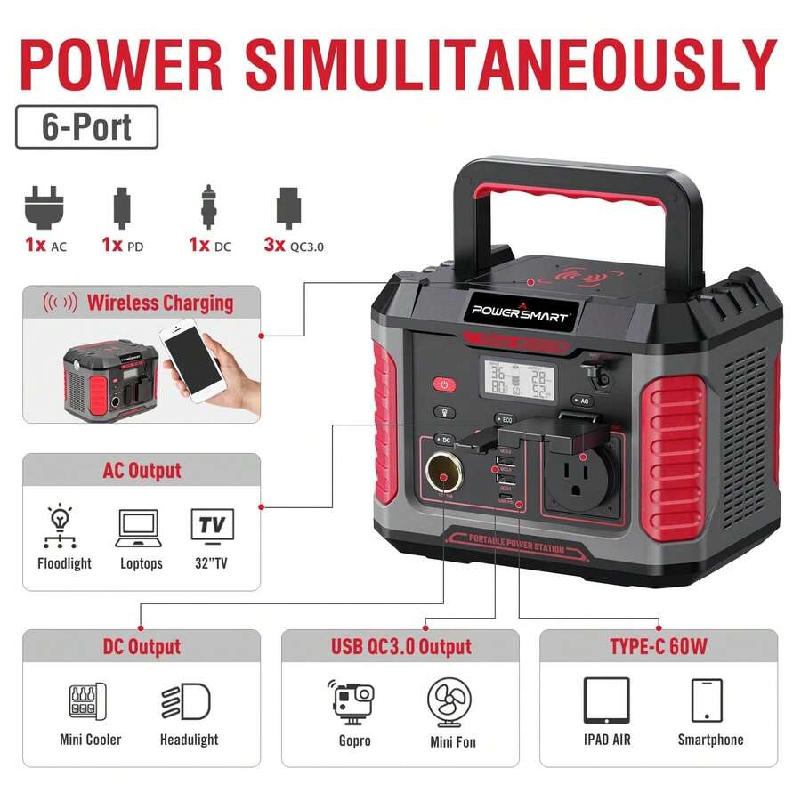PowerSmart PowerSmart Portable Power Station 500W, 228Wh Solar