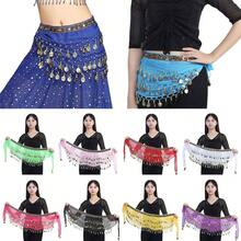 Váy múa bụng cho nữ Thái Lan/Ấn Độ/Ả Rập Khăn quấn hông Váy múa bụng cho nữ Trang phục biểu diễn có tua rua kim sa - Nhiều màu - Xem 4