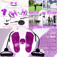 NetHong Waist Twisting Disc Body Shaping Waist Trainer Slimming Balance Board Exercisers Waist Twisting Disc, Waist Whisper With Resistance Bands And Foot Massage, Body Shaping Waist Whisper Twisting Disc Board, Waist Trainer Machine For Exercise And Toning Workout Decoration - Purple - View 2