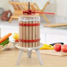 1.6 Gallon Fruit And Wine Press, 6 Liter Solid Wood Basket Wine Making Press, Cider Apple Grape Crusher Juice Maker For Kitchen Home Outdoor