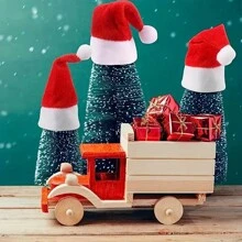 5/10/20 sztuk Mini czapki Mikołaja Spraw, aby Twój świąteczny prezent na imprezę był błyszczący i zestawy zastawy stołowej! Świąteczny prezent Czapka z lizakiem do rękodzieła, Mini czapka Mikołaja na świąteczny prezent - Wielokolorowe - Zobacz 3