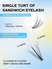 60 piezas DIY Extensión de pestañas, 60 grupos, 10-16mm, Extensión de pestañas individuales 7D gruesas, Grupos de pestañas, Extensión de pestañas DIY para uso en casa - D - Ver 7