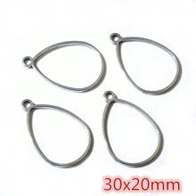 10/20 chiếc 304 thép không gỉ mặt dây chuyền hình học UV Epoxy Resin khung Bezel nhẫn cho DIY làm đồ trang sức phụ kiện phát hiện - màu thép - Xem 9