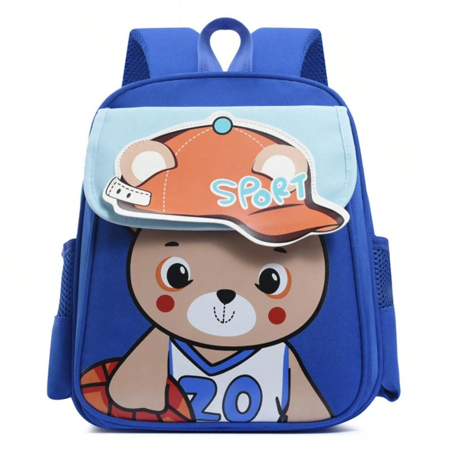 Children's School Backpack For Girls And Boys, Durable Bag - 藍色 - 查看 1