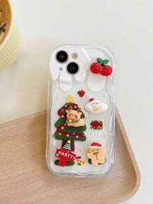 Tranh trang trí cây thông Noel, Hình dán Giáng sinh, Dây chuyền, Ốp lưng điện thoại dày dặn, chống sốc, viền gợn sóng màu kem, in hình tương thích với iPhone 16 XR /7/8 15 Pro Max/12 Pro Max/13 Pro Max/14 Pro Max 13 14 11 12p 14 Plus 11 P 12 Pro Chống sốc XS.XR /78p.78ges2, Phù hợp với A134G A22 A21S A514G A52 S22 Ultra A335G, A34 A35, Tương thích với Redmi 10 Tương thích với Redmi Note 114G Tương thích với Redmi 11 Lite A53 TPU A14 /A23/S23 Ultra S24 A14 A15 S23 A73 A55 A54 Tương thích với ốp điện thoại Redmi, Phiên bản quốc tế, Không phải phiên bản nội địa - Nhiều màu - Xem 3