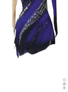Figure Skating Costumes And Costumes Gradient Gradient Purple Rhinestone Long Sleeve Rhinestone Custom Spandex Performance Costume Competition Training Women's Wear