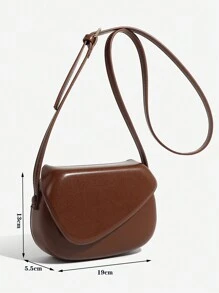 1pc Solid Color PU Material Square Saddle Bag, Suitable For Women Daily Use
