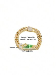 Hip Hop Men Rhinestone-Encrusted Religious St. Jude Necklace Personality Splice St. Jude Bracelet With Ring Rapper Suit