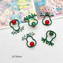 5 件合金圣诞主题系列 3D 可爱幽灵圣诞老人帽子吊坠适用于 DIY 项链耳环配件 - 彩色 - 查看 19