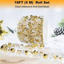 5 米水晶珠帘，圣诞树装饰，婚礼派对装饰，圣诞节 - 彩色 - 查看 3