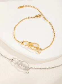 1pc Personalized Durable Elegant Cat Name Bracelet, Customized Memorial Cat Jewelry Gift For Mom, Cat Lover, Missing Cat, Christmas, Anniversary, Birthday, Bridesmaid, Party