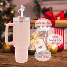 1/6pcs Christmas Silicone Straw Toppers, Santa Claus, Snowman, Christmas Stocking, Christmas Tree, Deer, Star, Reusable 10mm Straw Covers, Christmas & - Multicolor - View 10