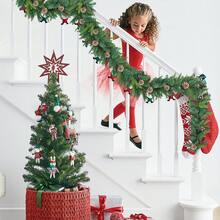 VA-Cerulean Fir Garland 3m 5m 8m Christmas Garland, Christmas Garland With Lighting, Christmas Decoration Garlands With Red Berries And Pine Cones, For Indoor And Outdoor Decoration Of Doors, Walls And Stairs - B型 - 800cm - 查看 4