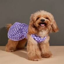 Fashionable Pet Dog Dress, Polka Dot Print Skirt For Small Dogs, Puppy Apparel - Pink - View 4