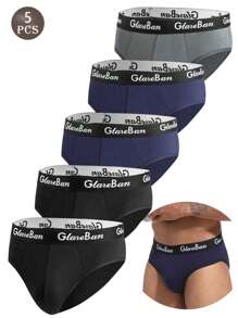 5 件迷彩风格性感内裤男士三角裤舒适透气男士内裤内裤护裆巴西柔软 - 彩色 - 查看 11