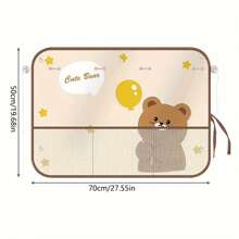 汽车遮阳帘，吸盘式，卡通设计，带收纳袋，汽车窗帘 - 彩色 - 查看 10