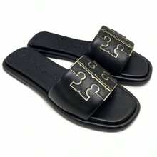 Double T Slide Slippers Black - Black - View 4