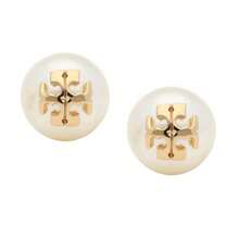 Tory Burch Crystal Pearl Stud Earrings Gold - Gold - View 1