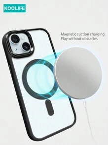 Koolife [2 件套] 1 件磁性无线充电 PC+TPU 全覆盖手机保护壳，1 件鹰眼镜头膜，兼容 17 ProMax/17/17 Pro/17 Air/11/12 Pro/13/14 Plus/15 ProMax/16/16 Pro/16 Plus/16 ProMax - 黑色 - 查看 4