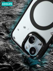 Koolife [2 件套] 1 件磁性无线充电 PC+TPU 全覆盖手机保护壳，1 件鹰眼镜头膜，兼容 17 ProMax/17/17 Pro/17 Air/11/12 Pro/13/14 Plus/15 ProMax/16/16 Pro/16 Plus/16 ProMax - 黑色 - 查看 5