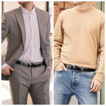 Belt Men Adjustable Leather Leather Belt Men 32mm Wide Men Black Belt For Business Suit Jeans Leisure