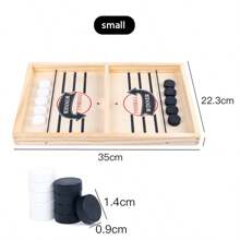 Wooden Fast Sling Puck Game - Interactive Tabletop Hockey Game Toy , Dual Player Catapult Chess Family Game , Ideal Birthday Gift - Multicolor - View 12