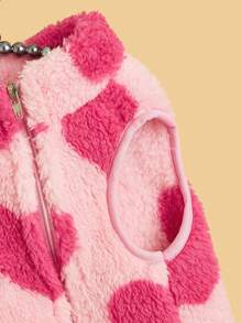 1pc Cute Heart Pattern Pet Vest, Suitable For Cats And Dogs, Fluffy Pet Clothing For Autumn/Winter - Multicolor - View 5
