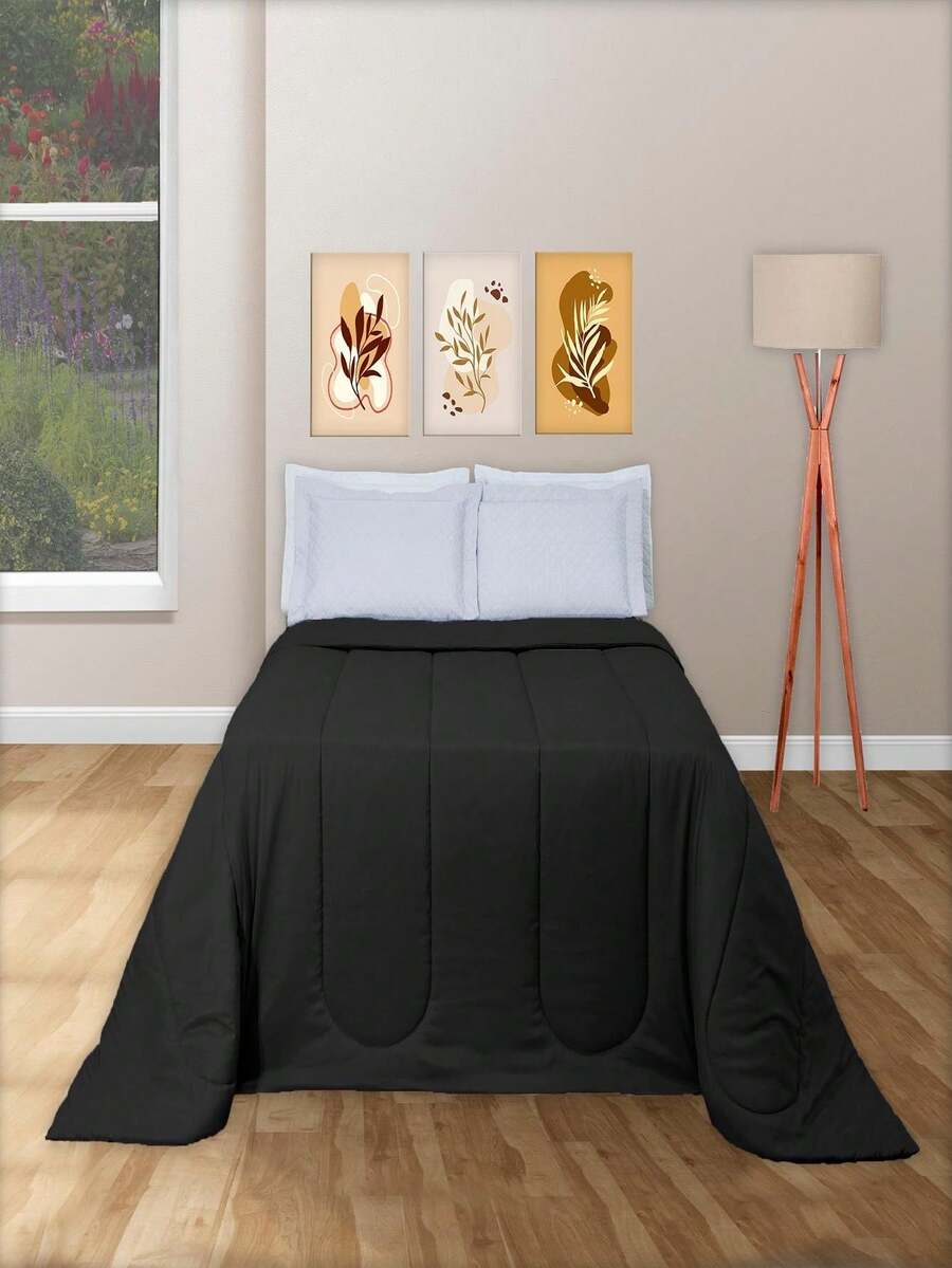 Quilt Comforter Charme Collection Micropercal Single Single - 黑色 - 查看 1