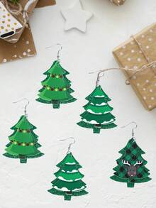 3 cặp bông tai da Giáng sinh, bông tai thiết kế cây thông Noel sáng tạo, mặt dây chuyền Giáng sinh, đồ trang trí Giáng sinh, đồ dùng tiệc Giáng sinh, đồ trang trí Giáng sinh, đồ trang trí Giáng sinh, đồ trang trí cây thông Noel, Halloween, đồ trang trí Halloween - cây thông giáng sinh - Xem 11