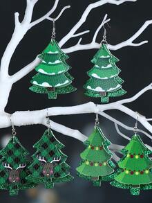 3 cặp bông tai da Giáng sinh, bông tai thiết kế cây thông Noel sáng tạo, mặt dây chuyền Giáng sinh, đồ trang trí Giáng sinh, đồ dùng tiệc Giáng sinh, đồ trang trí Giáng sinh, đồ trang trí Giáng sinh, đồ trang trí cây thông Noel, Halloween, đồ trang trí Halloween - cây thông giáng sinh - Xem 2