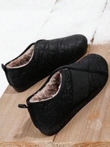 Stivali da neve in pelliccia di colore unito da donna, stivali alla caviglia casual comodi e caldi per l autunno e l inverno, stivali corti antiscivolo per donne e ragazze