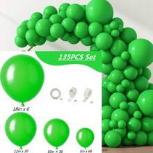 10/30/50/100/135 件 5/10/12/18 英寸彩虹粉彩气球花环拱门套装，红橙黄绿蓝紫黑白色乳胶气球套装适用于生日派对婚礼订婚周年纪念新娘送礼会单身派对圣诞节万圣节主题派对装饰 - 彩色 - 查看 49