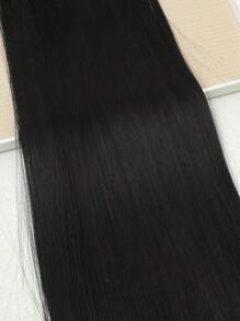 4片装24英寸黑色夹式直发接发片，女士合成接发片 - 黑色 - 查看 5