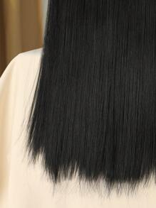 4片装24英寸黑色夹式直发接发片，女士合成接发片 - 黑色 - 查看 6