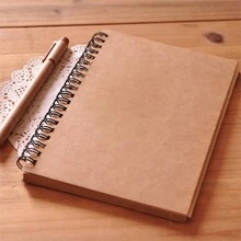 Spiral Sketchbook Blank Notebook 50 Sheets Kraft Paper Hardcover For Students Graffiti Painting School Stationery Supplies